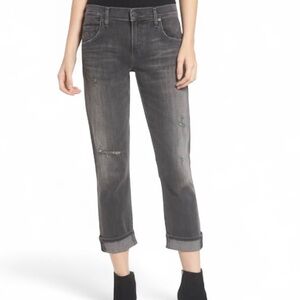 Agolde Isabel Distressed Black Gray Wash Jeans Size 32